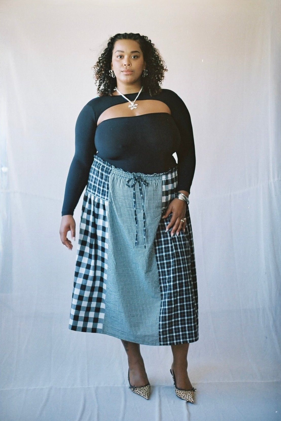 Pleated Skirt Outfits Plus Size Plaid Skirt Quilt Calyx Skirt PDF