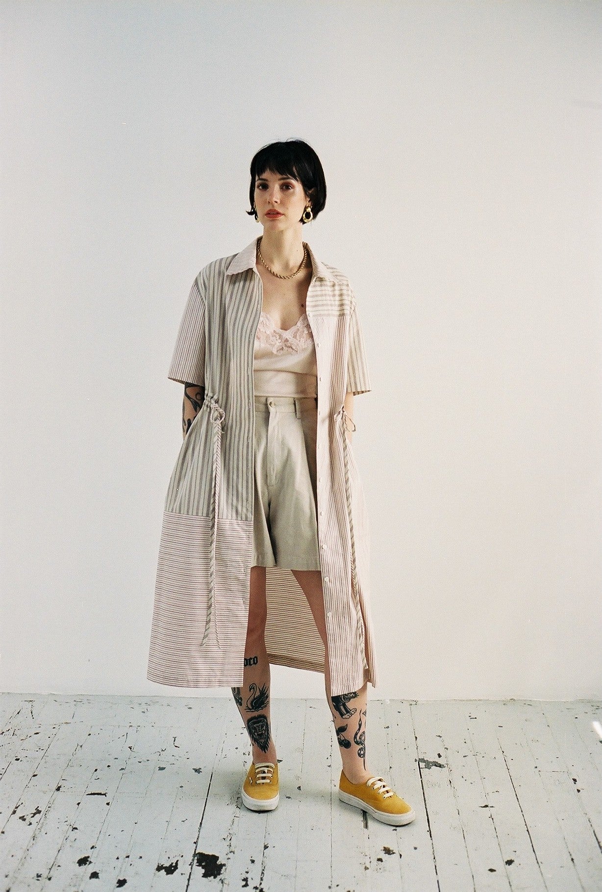 Elli Dress in Beige Patch