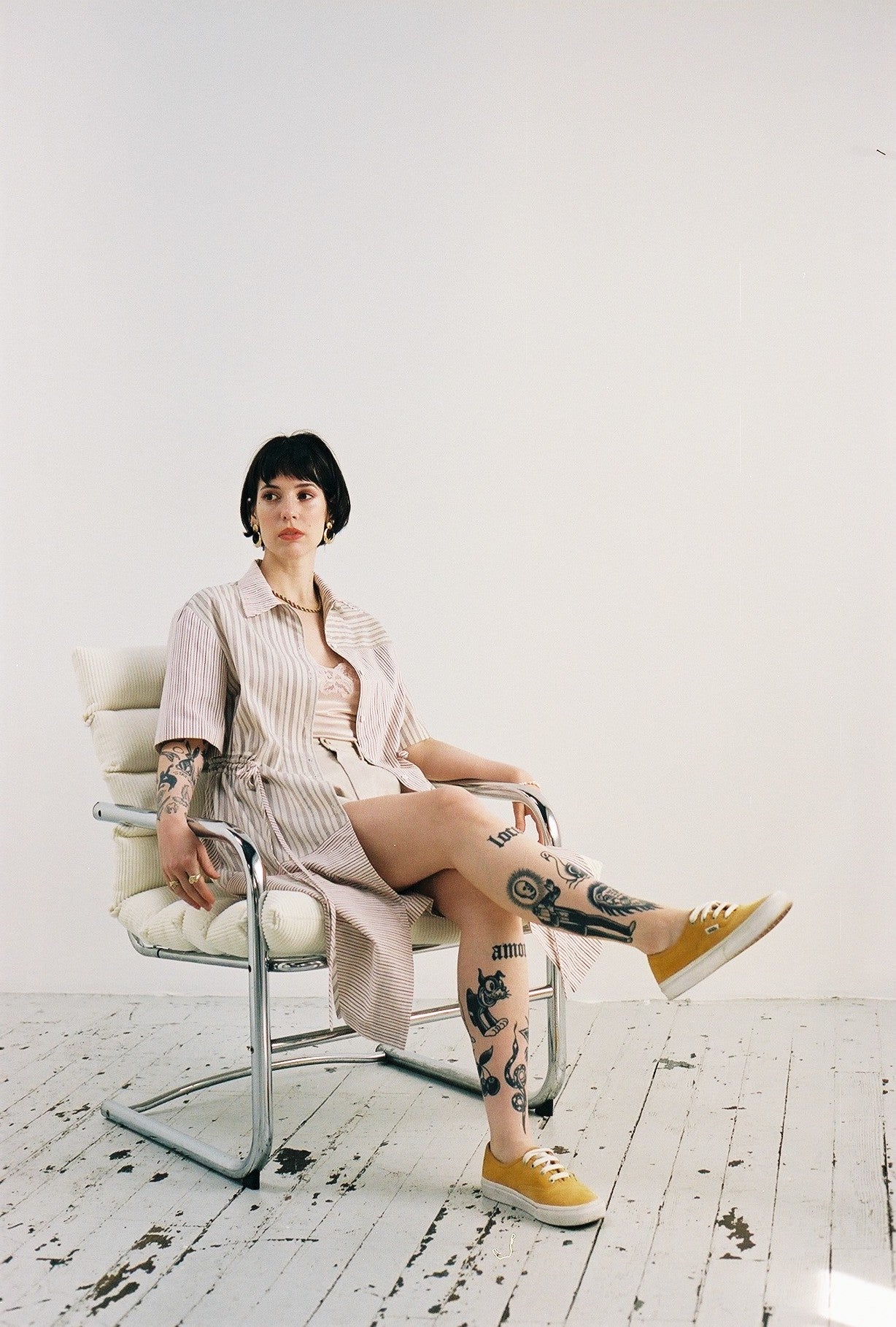 Elli Dress in Beige Patch