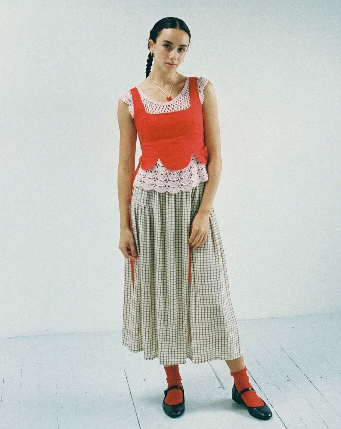 Calyx Skirt in Grid- S