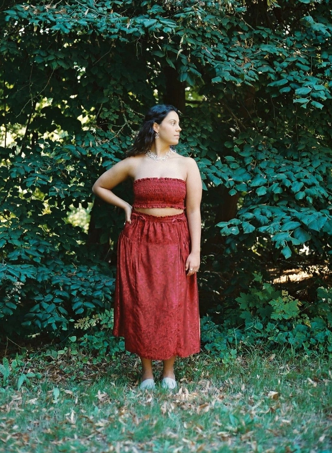 Calyx Skirt in Ruby- L