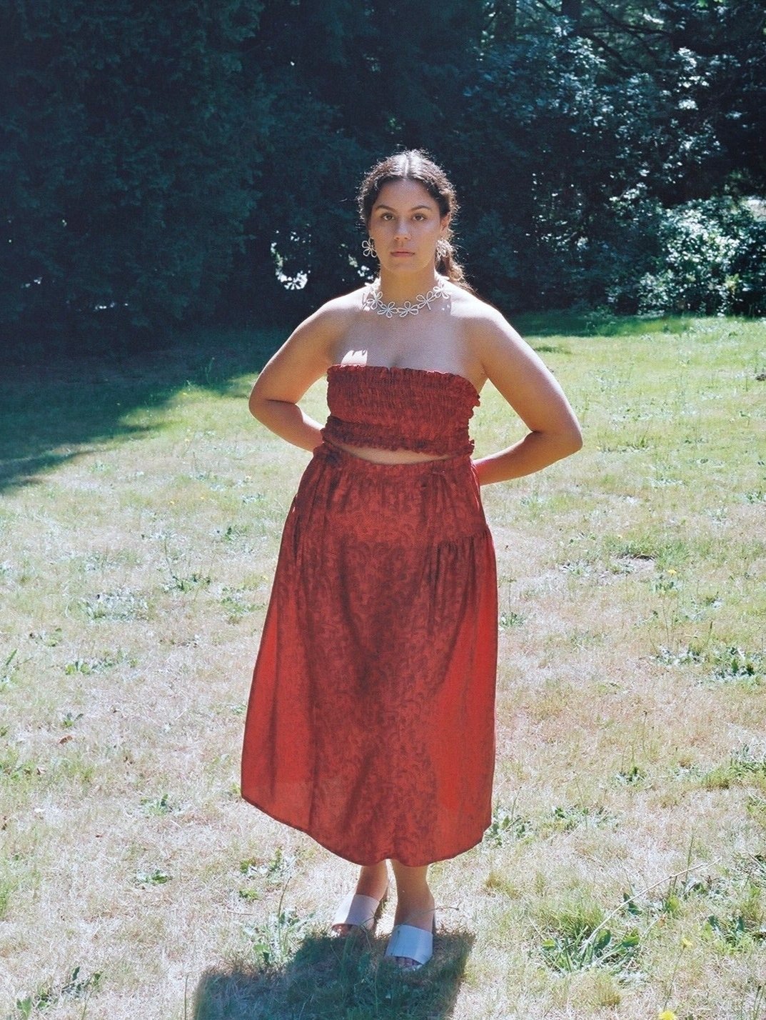 Calyx Skirt in Ruby- L