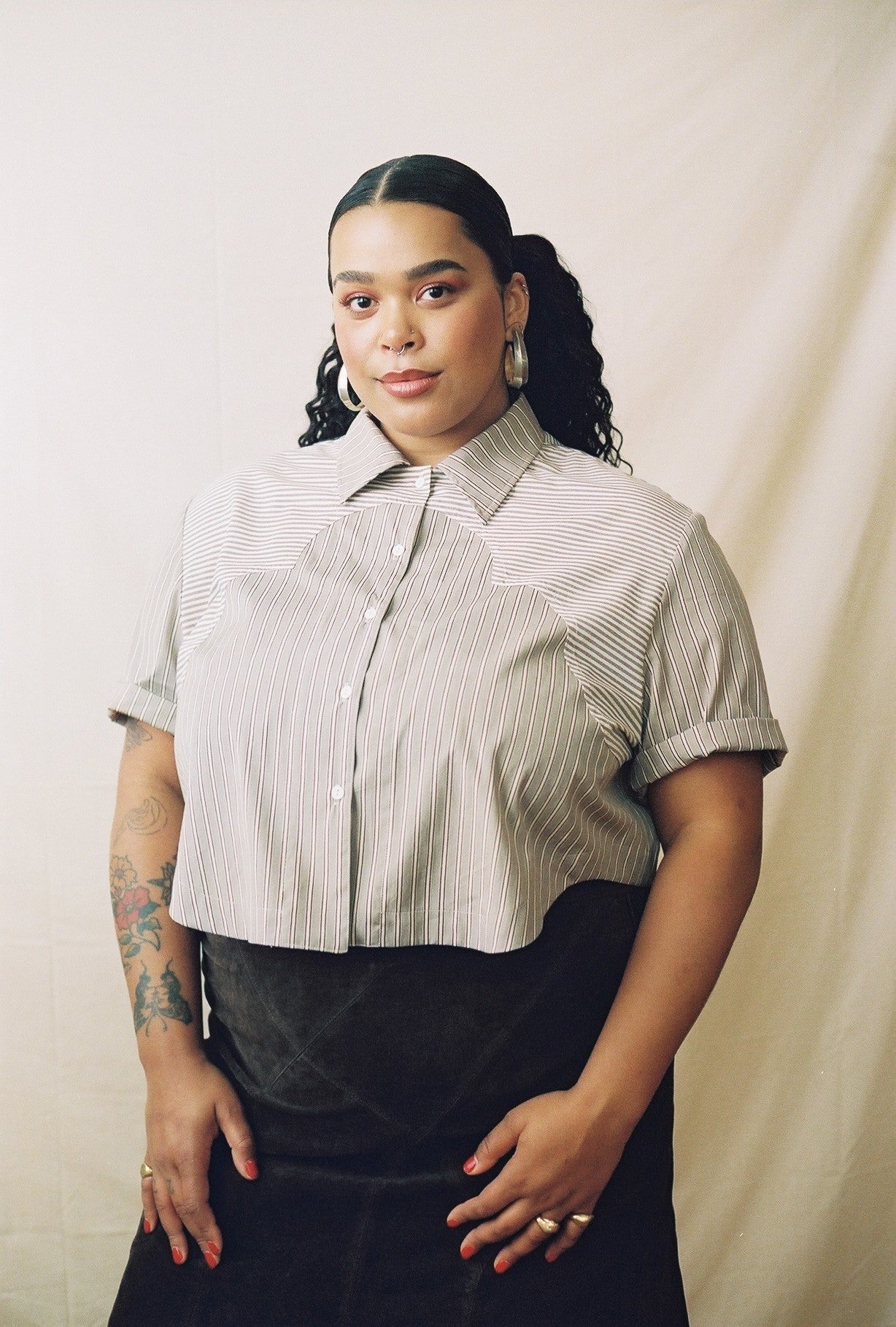 Elli Shirt with Curved Yoke- Picnic