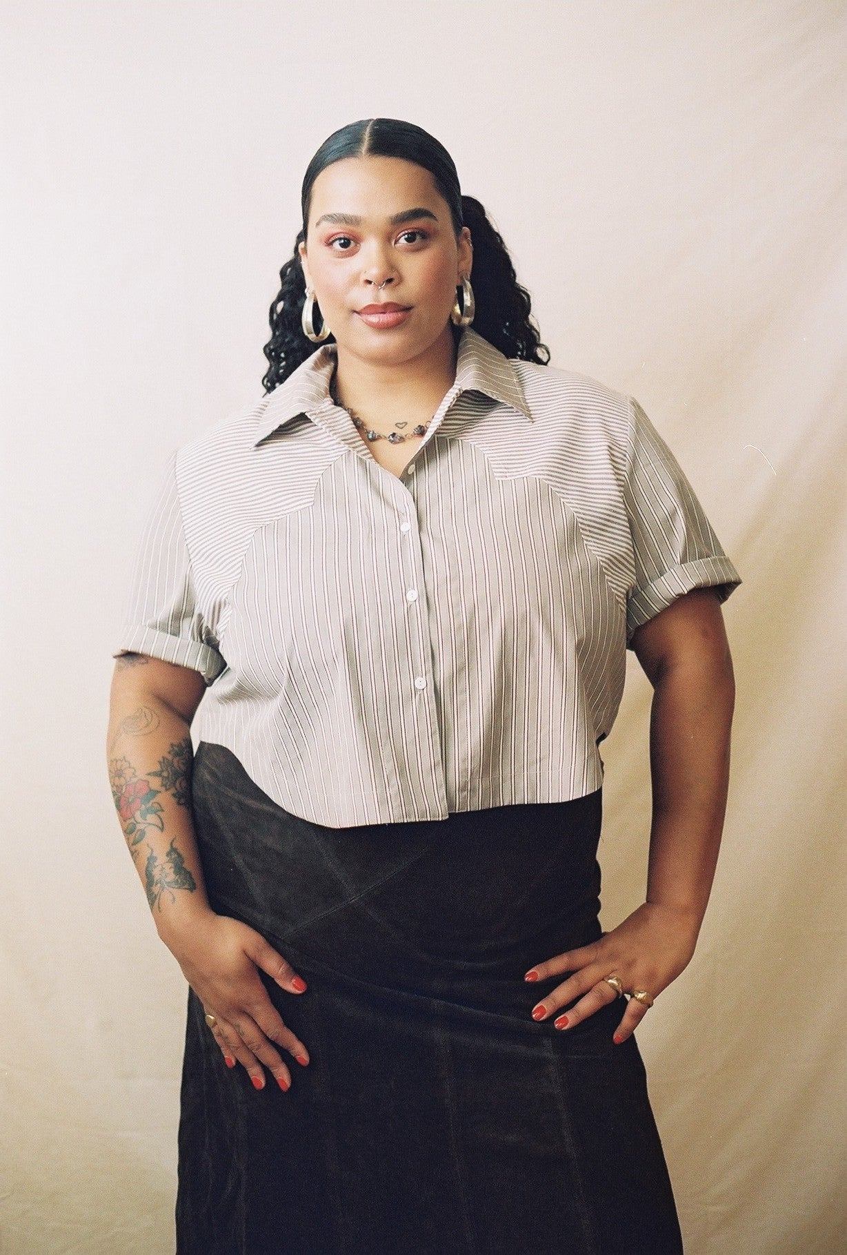 Elli Shirt with Curved Yoke- Picnic
