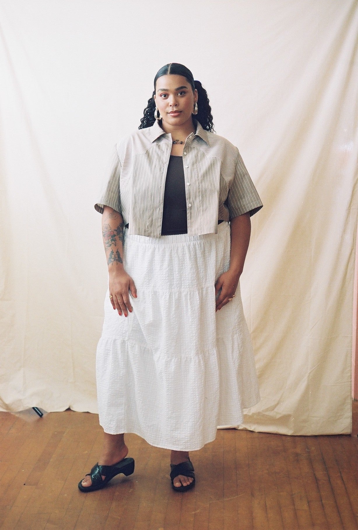 Elli Shirt with Curved Yoke- Picnic