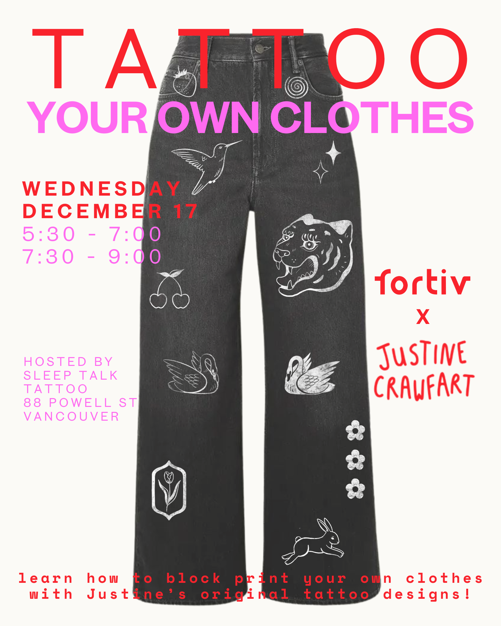 Tattoo Your Clothes | White Ink | December 17