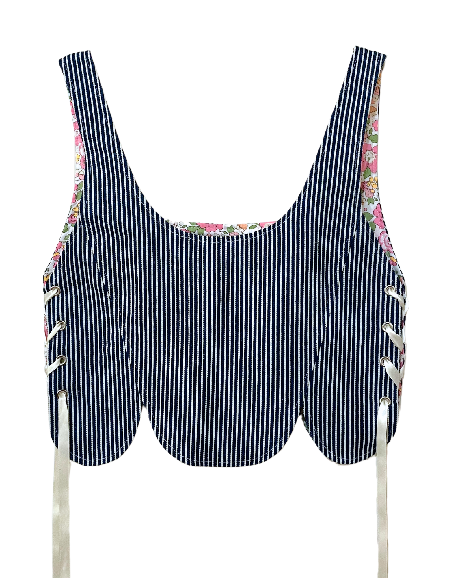 Tulip Top in Railroad Stripe- XS (Fit A)