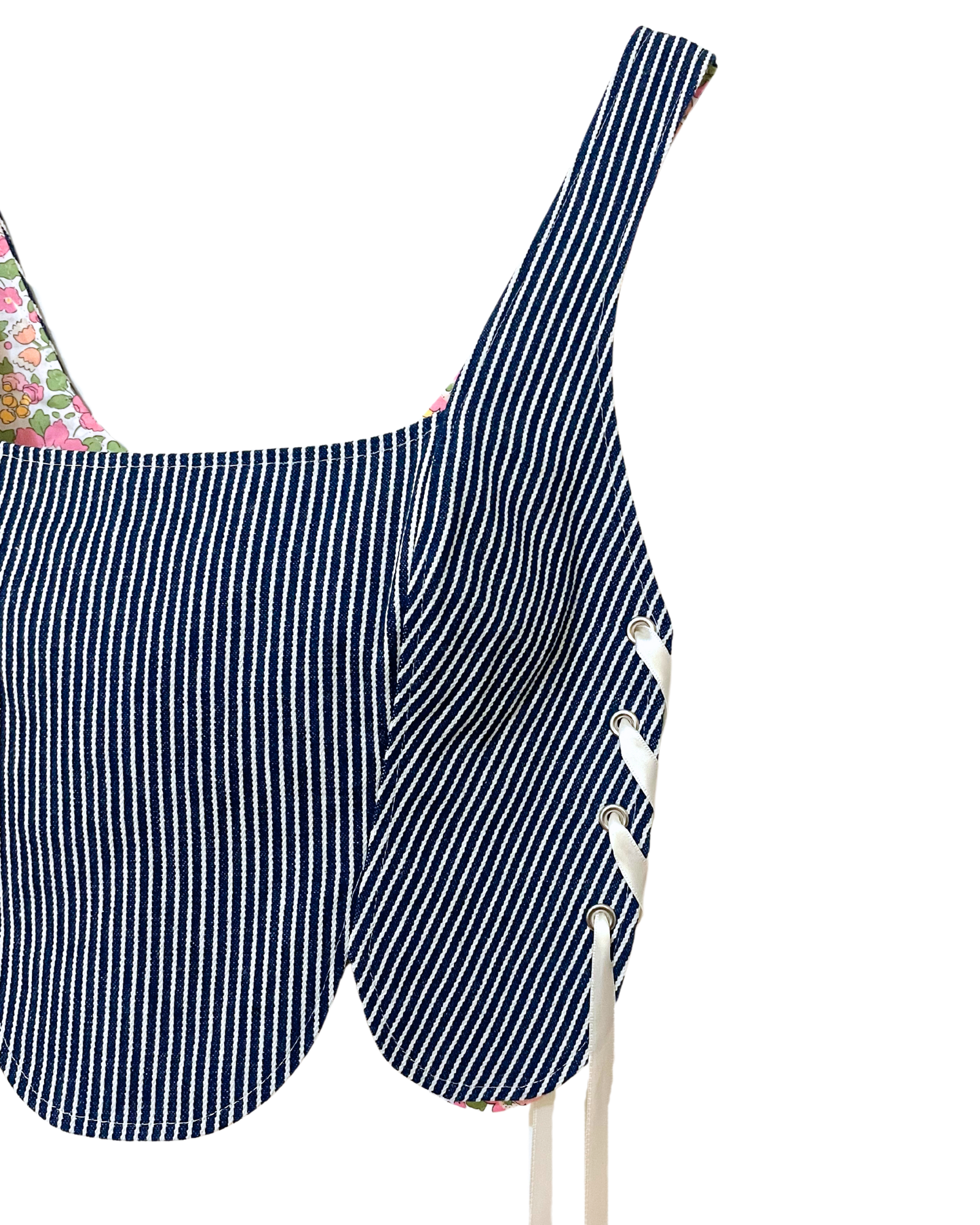 Tulip Top in Railroad Stripe- XS (Fit A)