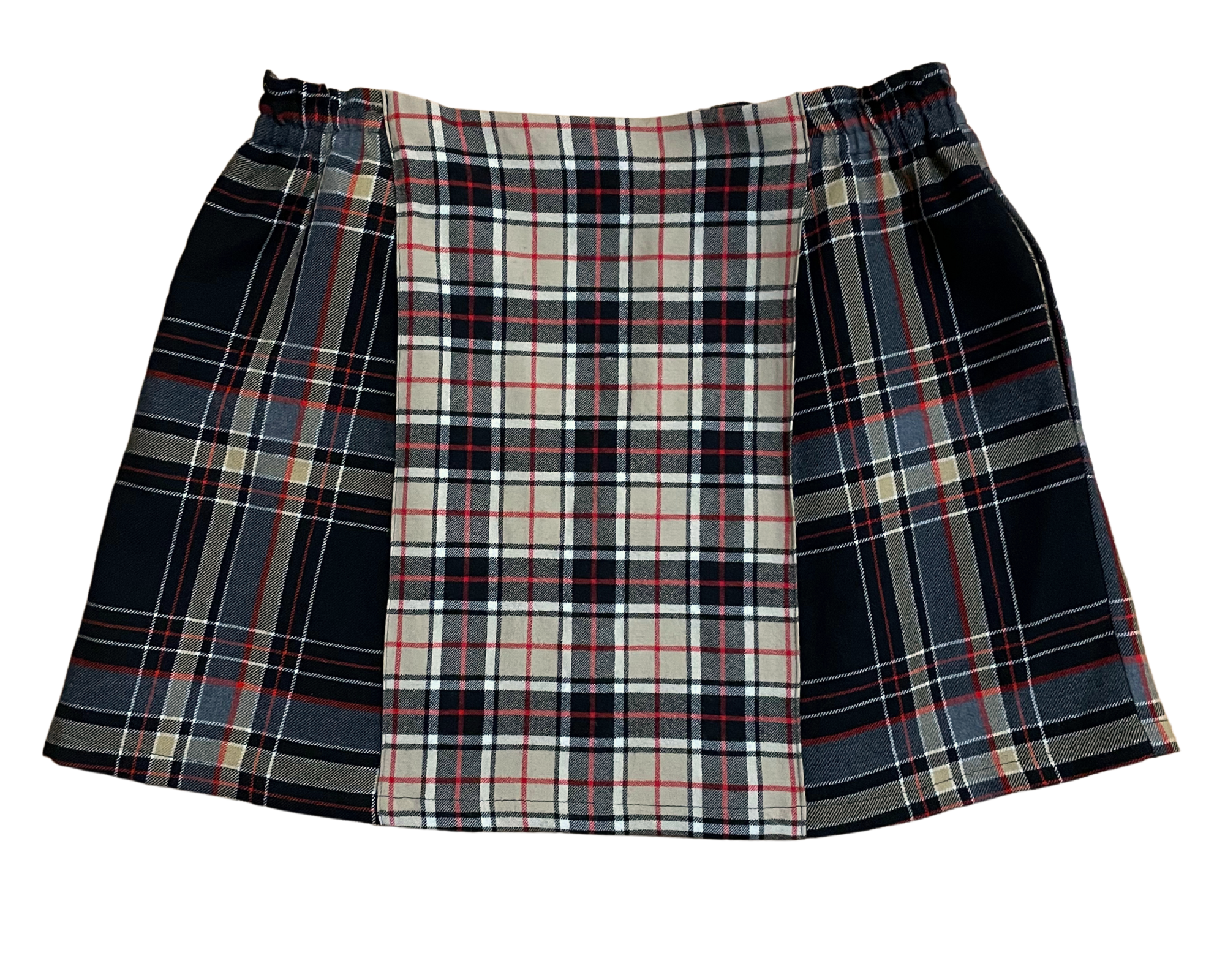 Mini Nico Skirt in Black + Beige- L
