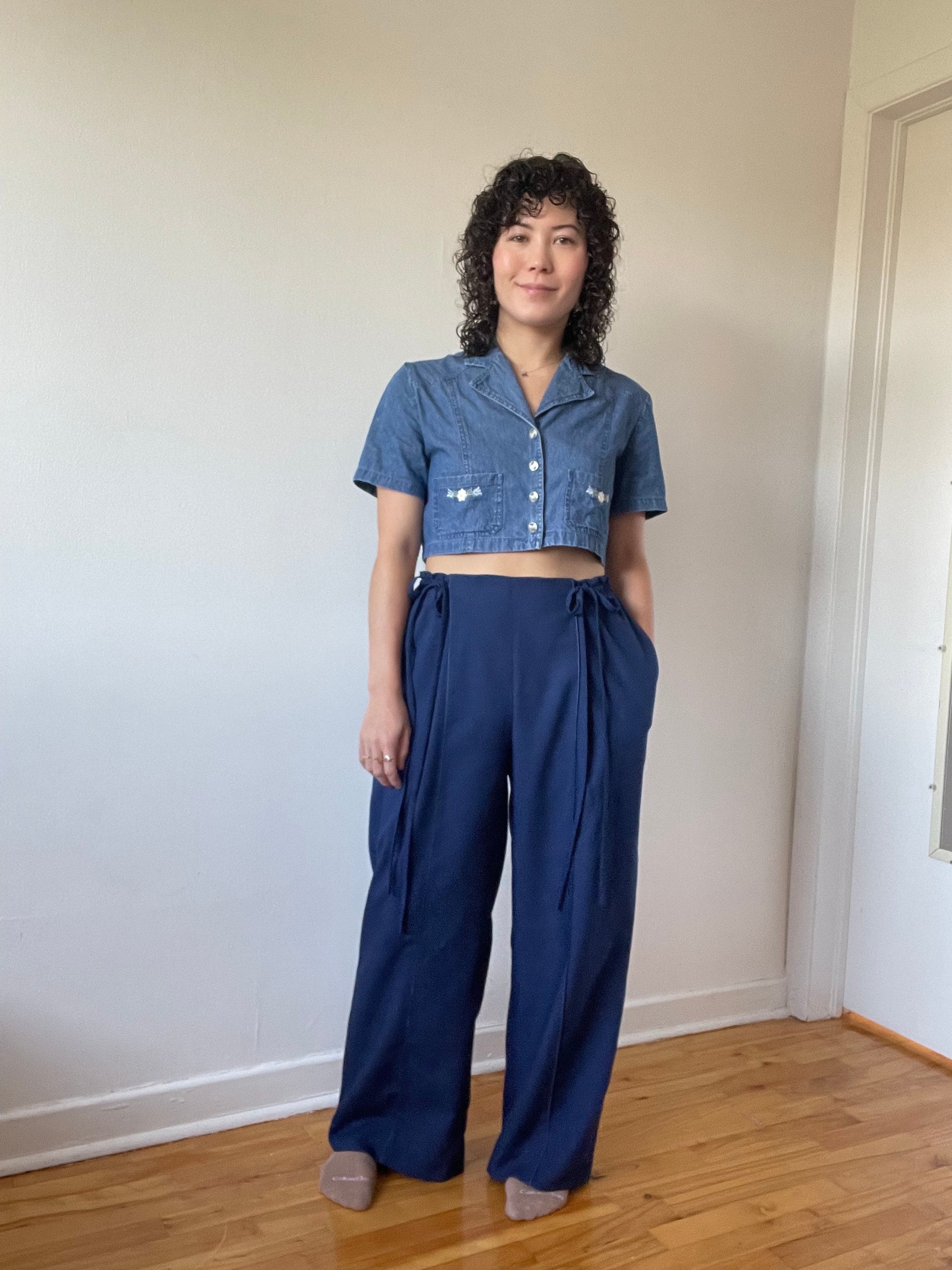 Nico Pant in Grey Stripe