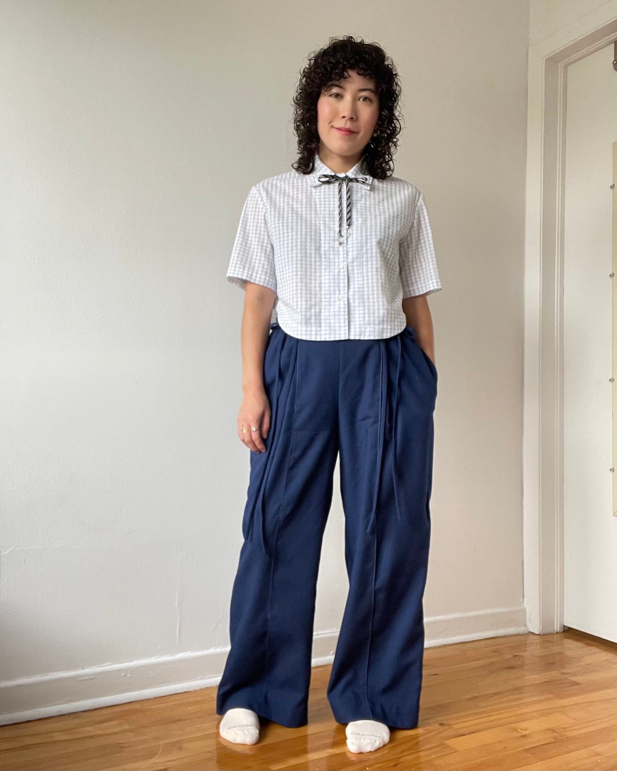 Nico Pant in Grey Stripe